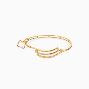 Tiesh 22kt Gold Seashell Cocktail Bangle with Diamonds